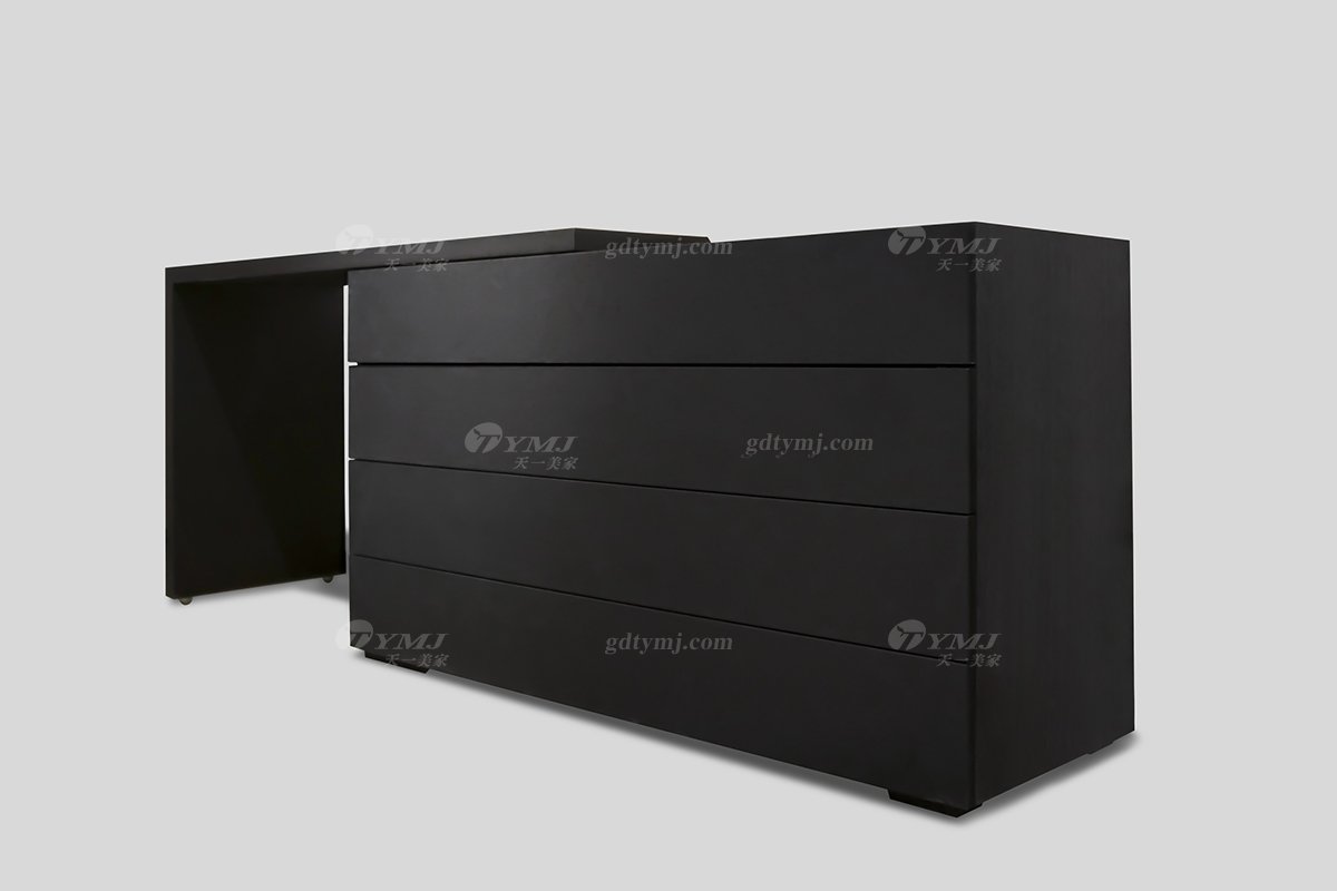 意式極簡風格高端別墅家具現代輕奢時尚客廳實木煙熏黑橡色邊柜LH1526邊柜1