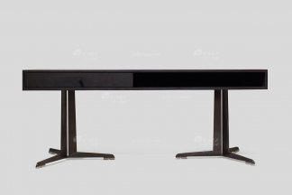 意式極簡風格高端別墅家具現代輕奢時尚客廳煙熏色黑橡色方茶幾