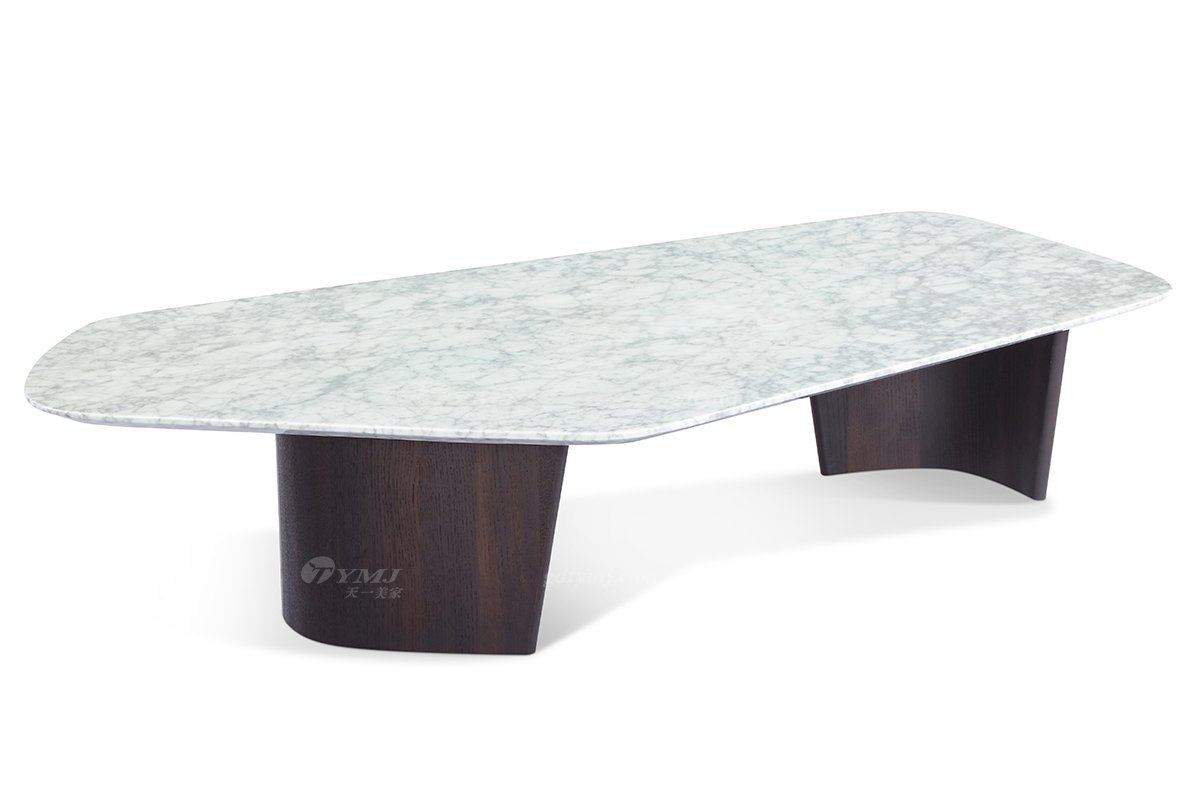 意式極簡風格高端別墅家具現代輕奢時尚客廳煙熏色+大理石異形邊幾LT1808-2異形茶幾