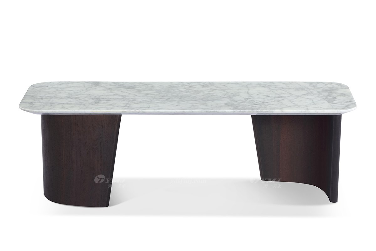 意式極簡風格高端別墅家具現代輕奢時尚客廳煙熏色+大理石異形邊幾LT1808-3長邊幾