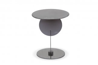 意式極簡風格高端別墅家具現代輕奢時尚客廳鏡面鋼槍黑色小圓幾