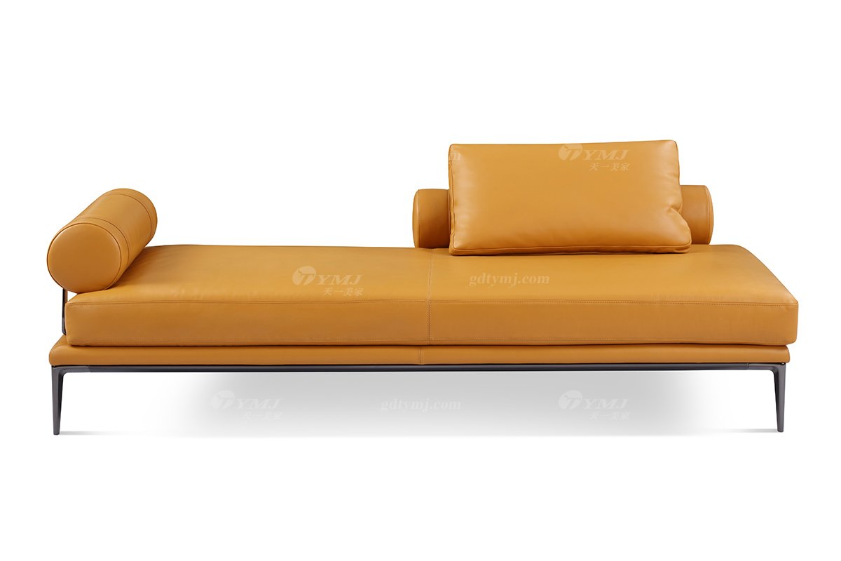 意式極簡風格高端別墅家具品牌現代輕奢簡約時尚臥室真皮貴妃位沙發