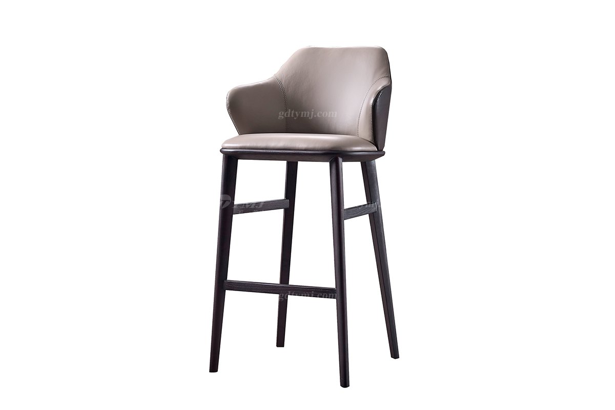 意式極簡風(fēng)格高端別墅家具品牌現(xiàn)代輕奢簡約時尚實(shí)木吧椅DC1621吧椅2