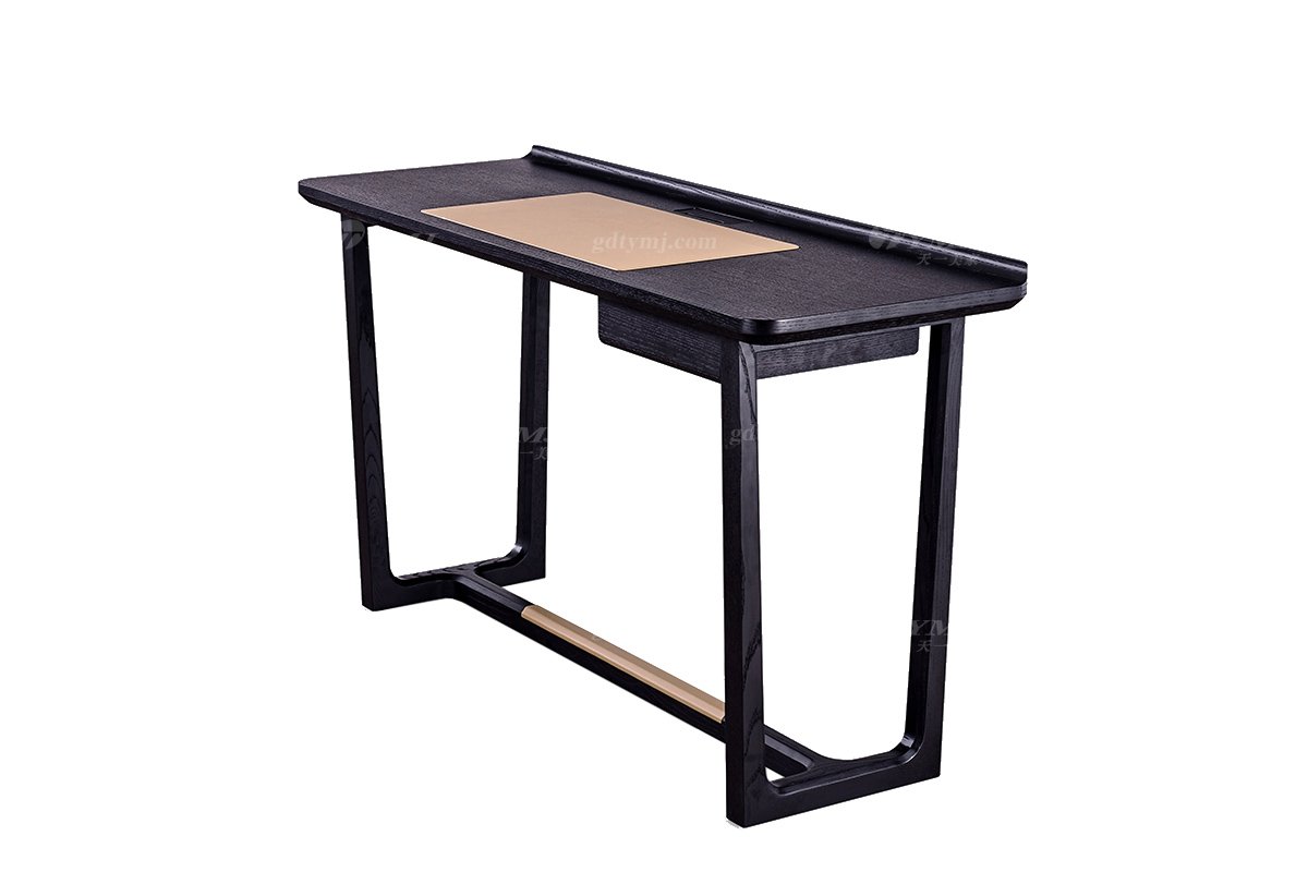 意式極簡風格高端別墅會所家具品牌現代簡約時尚臥室橡木+皮藝妝臺BT1501梳妝臺