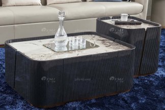 后現代輕奢風格家具高端會所別墅品牌家具時尚客廳黑檀長幾茶幾