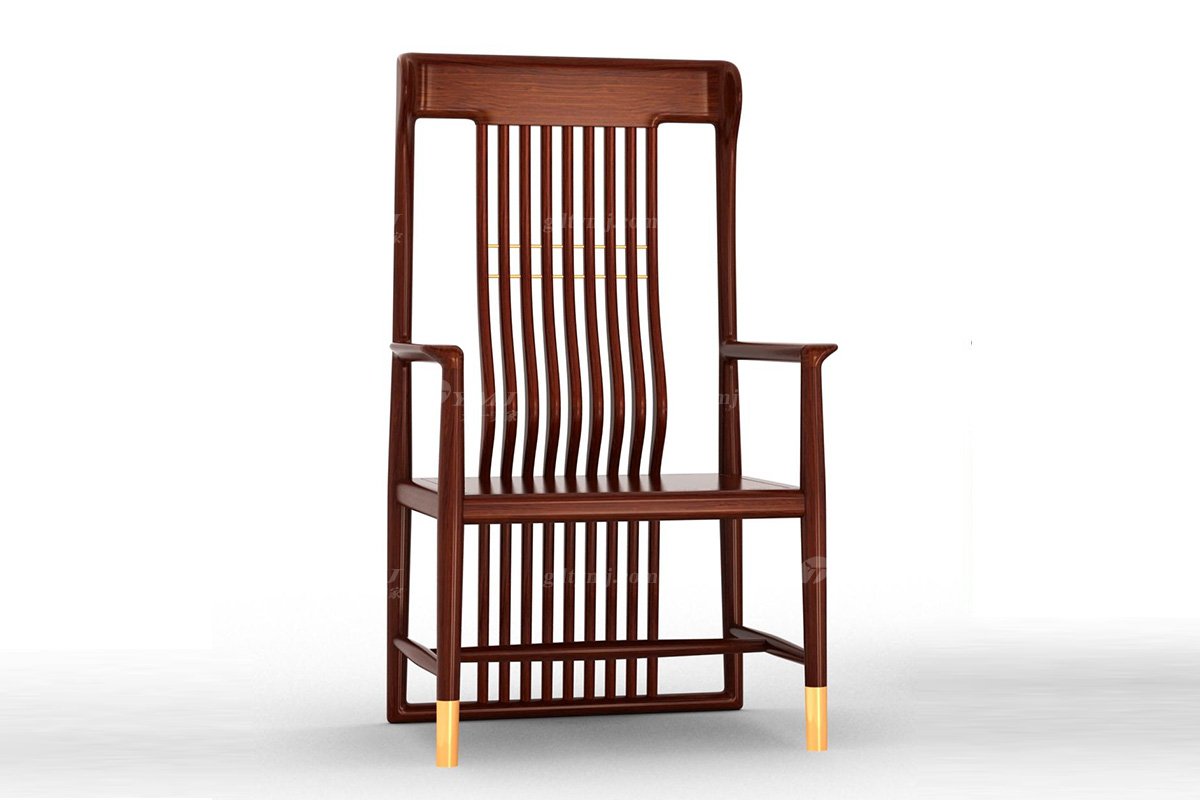 時(shí)尚新中式辦公家具風(fēng)格品牌家具高端簡約大氣實(shí)木安哥拉紫檀大班椅