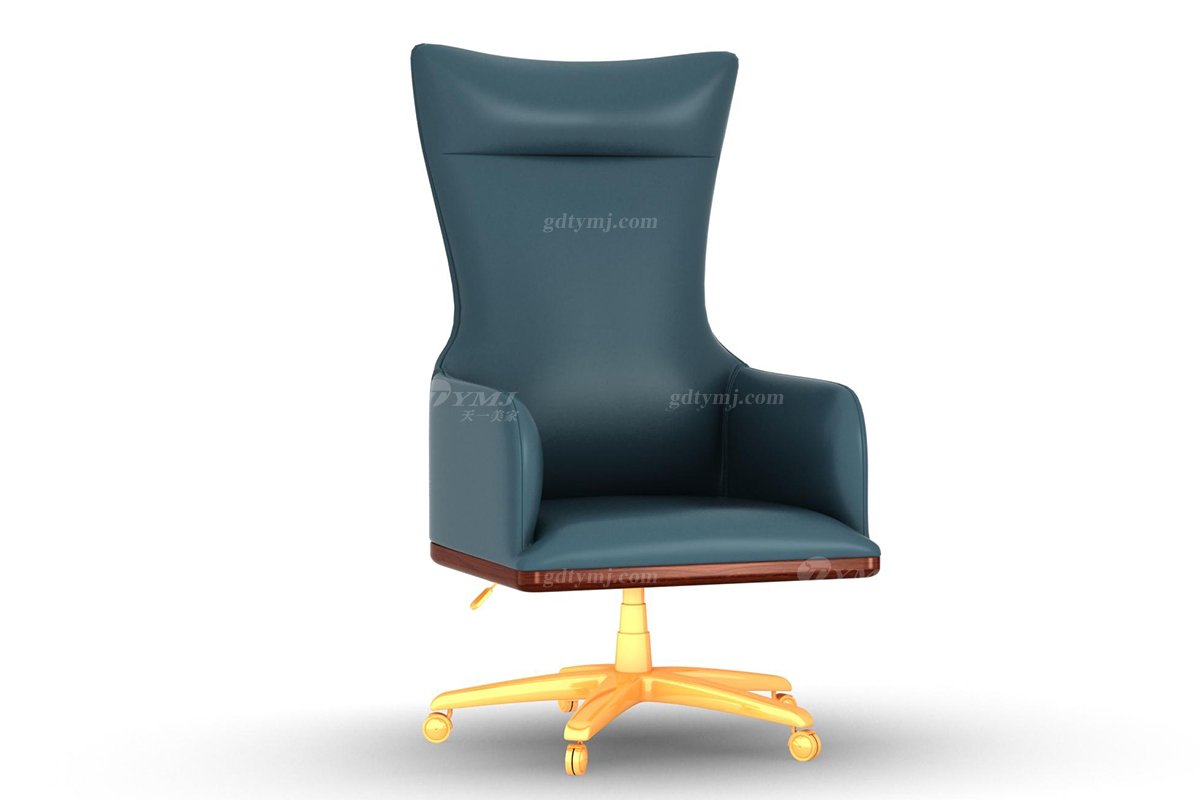 新中式辦公家具風(fēng)格品牌家具高端簡約時(shí)尚大氣安哥拉紫檀實(shí)木+真皮辦公椅班