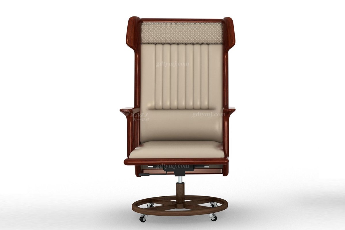 高端新中式辦公家具風(fēng)格品牌家具簡約大氣實(shí)木安哥拉紫檀大班椅