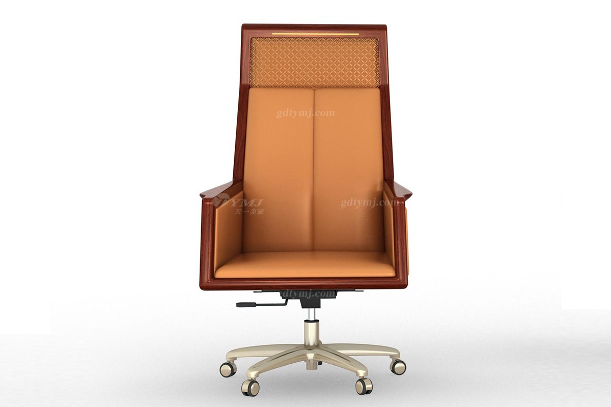 新中式辦公家具風(fēng)格高端品牌家具簡約大氣實(shí)木刺猬紫檀橙色大班椅