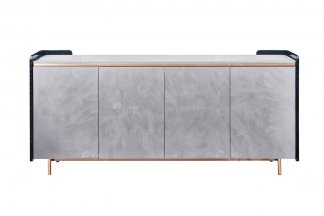 高端輕奢后現代風格家具會所別墅家具品牌時尚玫瑰金拉絲餐柜