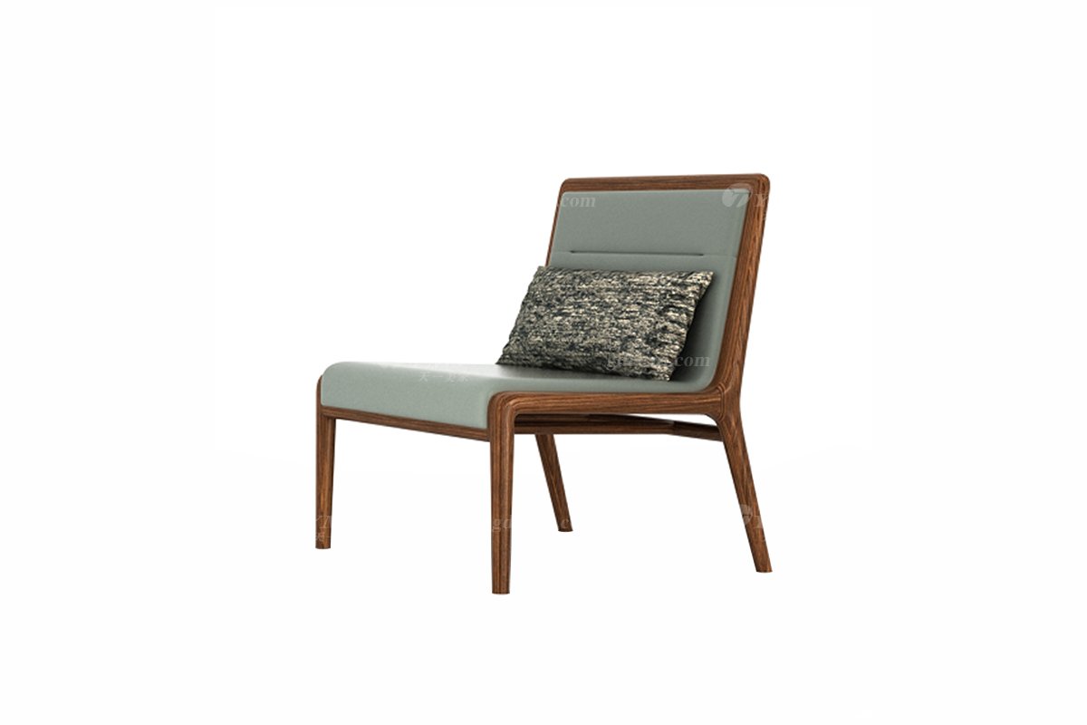 新中式高端別墅家具品牌簡約風格客廳時尚綠色生態皮寬椅休閑椅H-XDKY寬椅