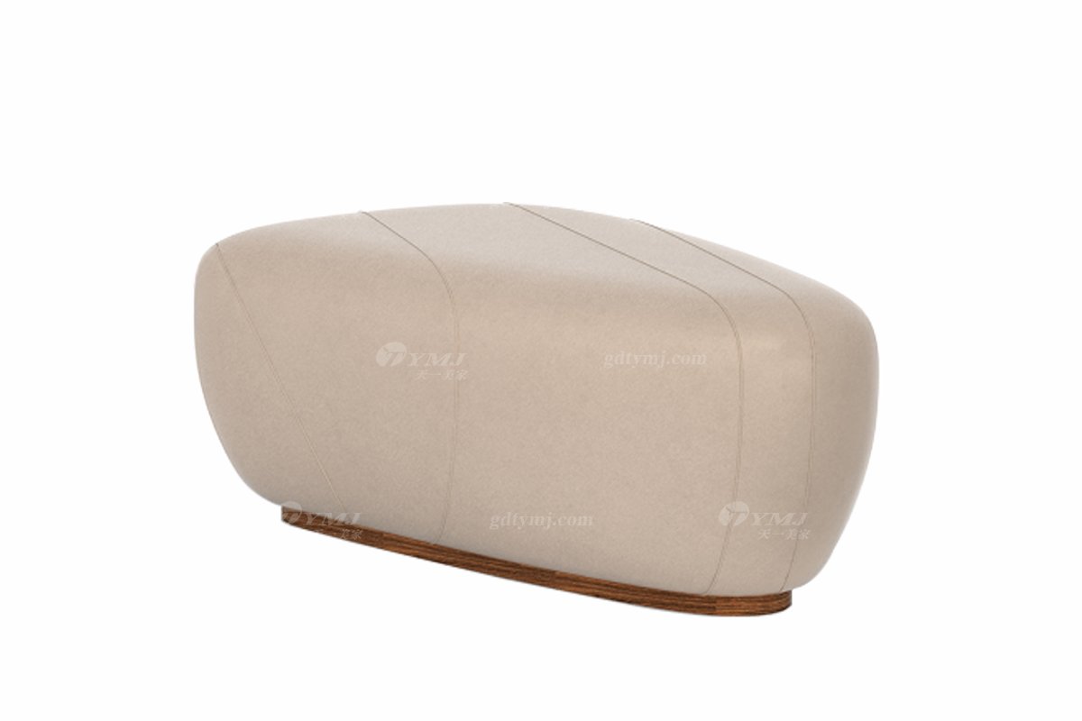 新中式家具風格高端別墅家具品牌簡約風格客廳時尚生態皮藝坐墩