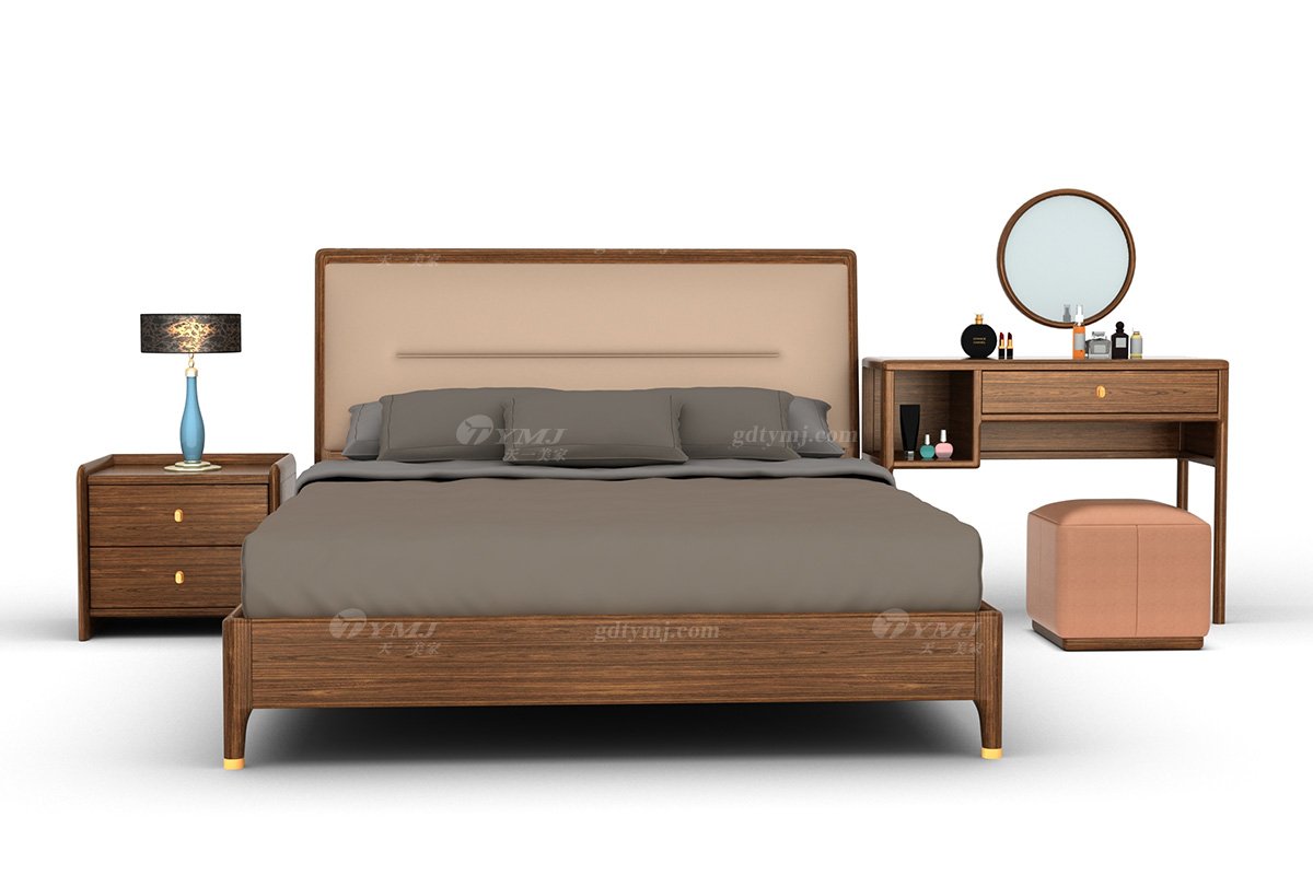 新中式風(fēng)格家具高端會(huì)所家具品牌簡約時(shí)尚臥室家具實(shí)木梳妝臺H-XJZT梳妝臺場景