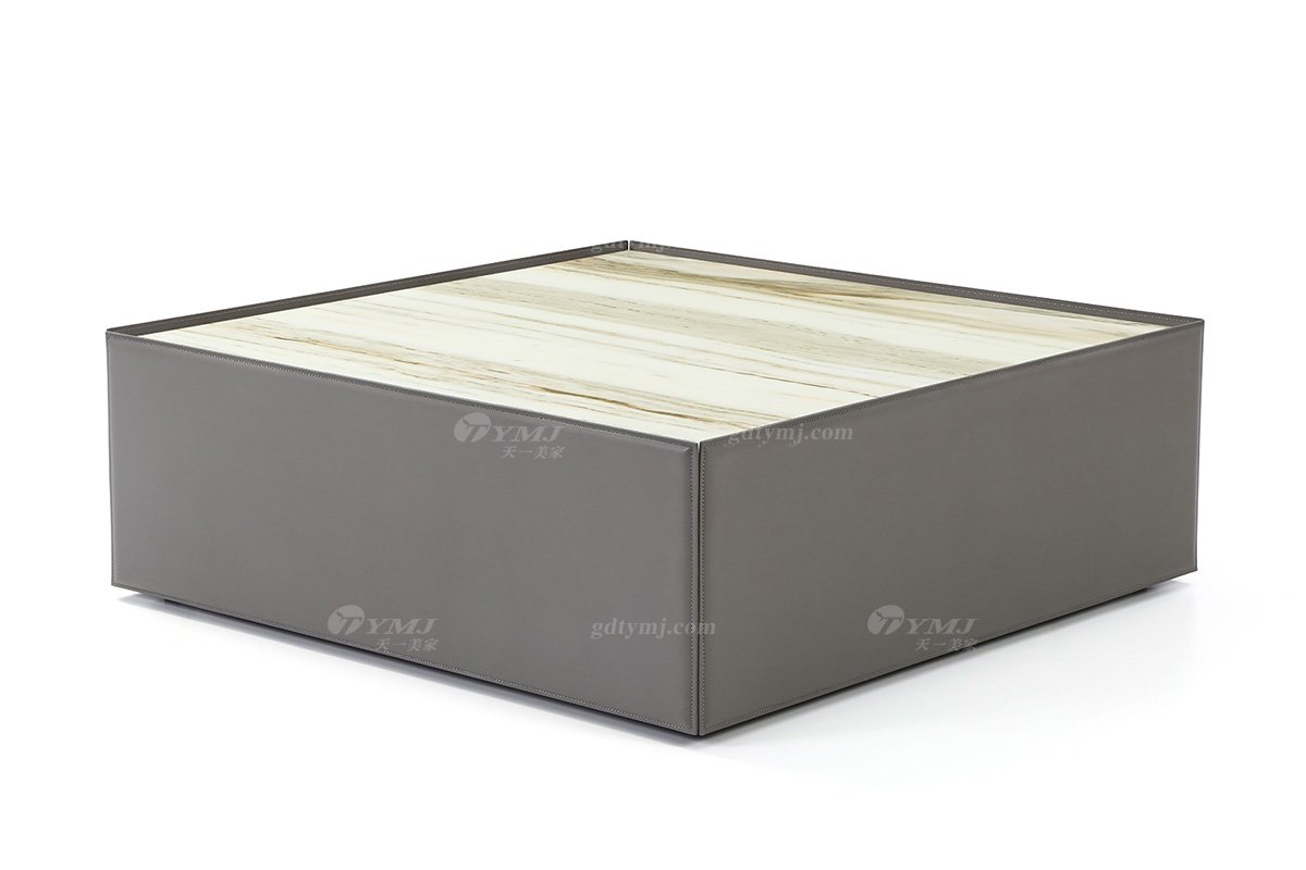 極簡風(fēng)格品牌高級(jí)別墅會(huì)所家具現(xiàn)代簡約大理石方茶幾LT1907-1方幾