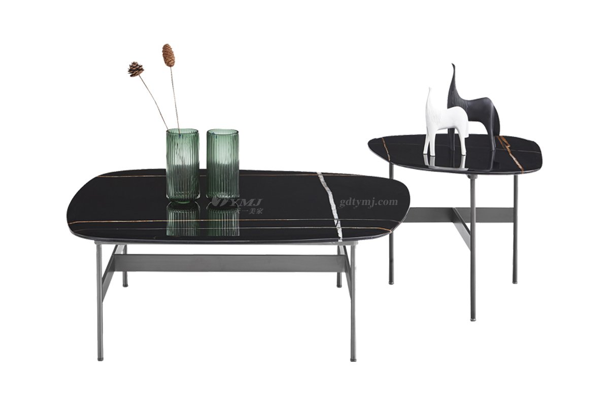 極簡風格家具品牌高端別墅會所簡約時尚家用設計師天然大理石茶幾組合