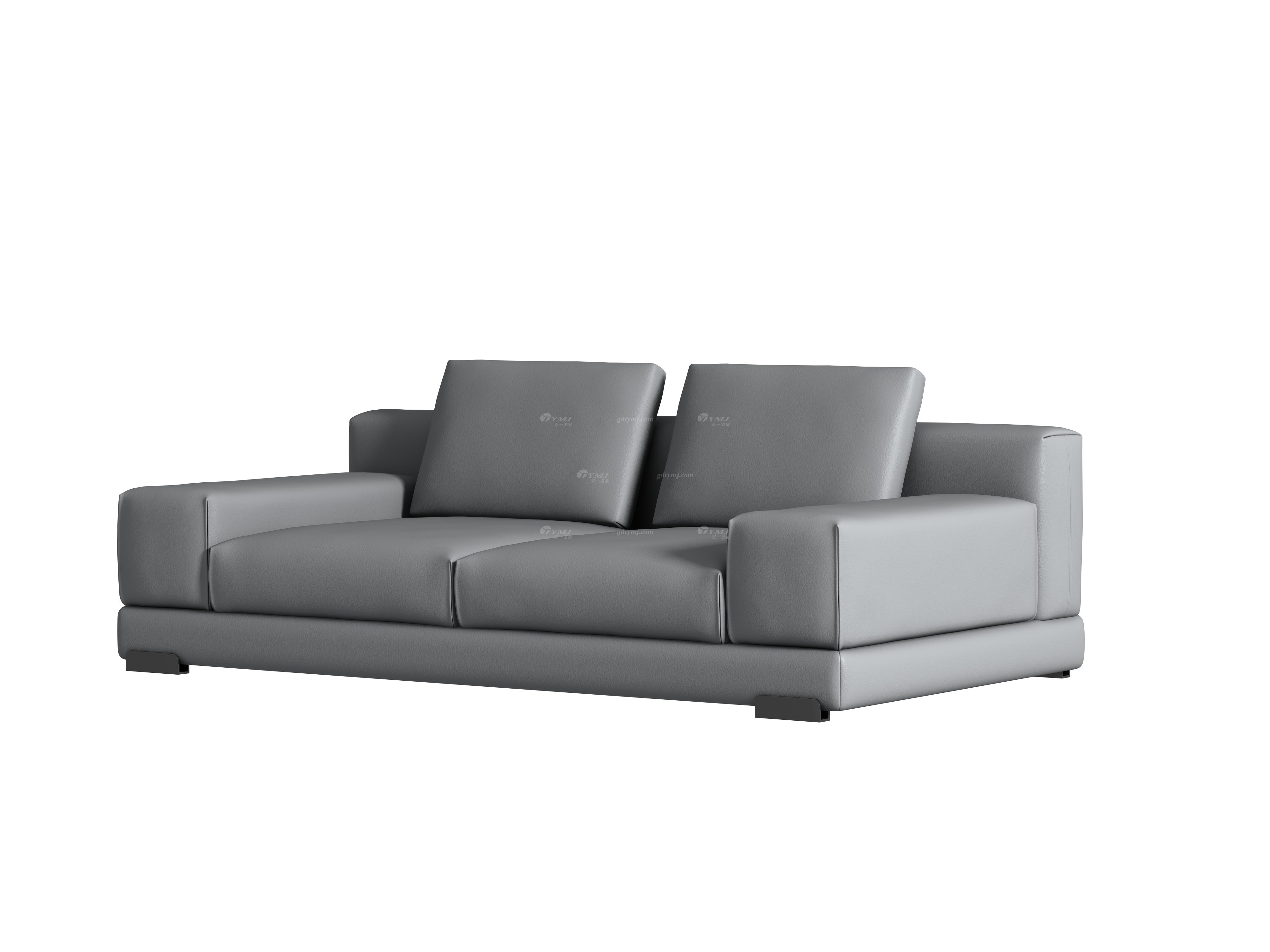 極簡風(fēng)格家具別墅會(huì)所舒適實(shí)木進(jìn)口頭層黃牛皮灰色二人位沙發(fā)SF-102特價(jià)款二位沙發(fā)