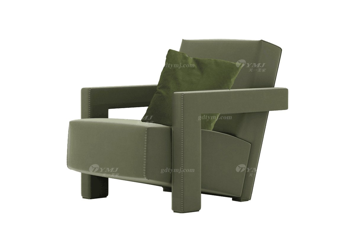 極簡風格家具高端別墅會所大宅時尚創意青色布藝休閑椅