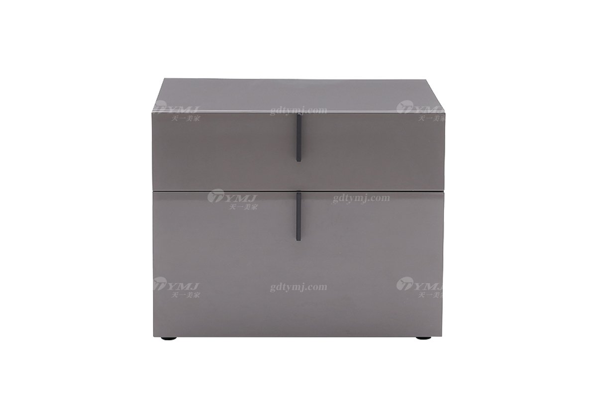 意式極簡風格家具高端別墅會所大宅時尚簡約淺灰色床頭柜