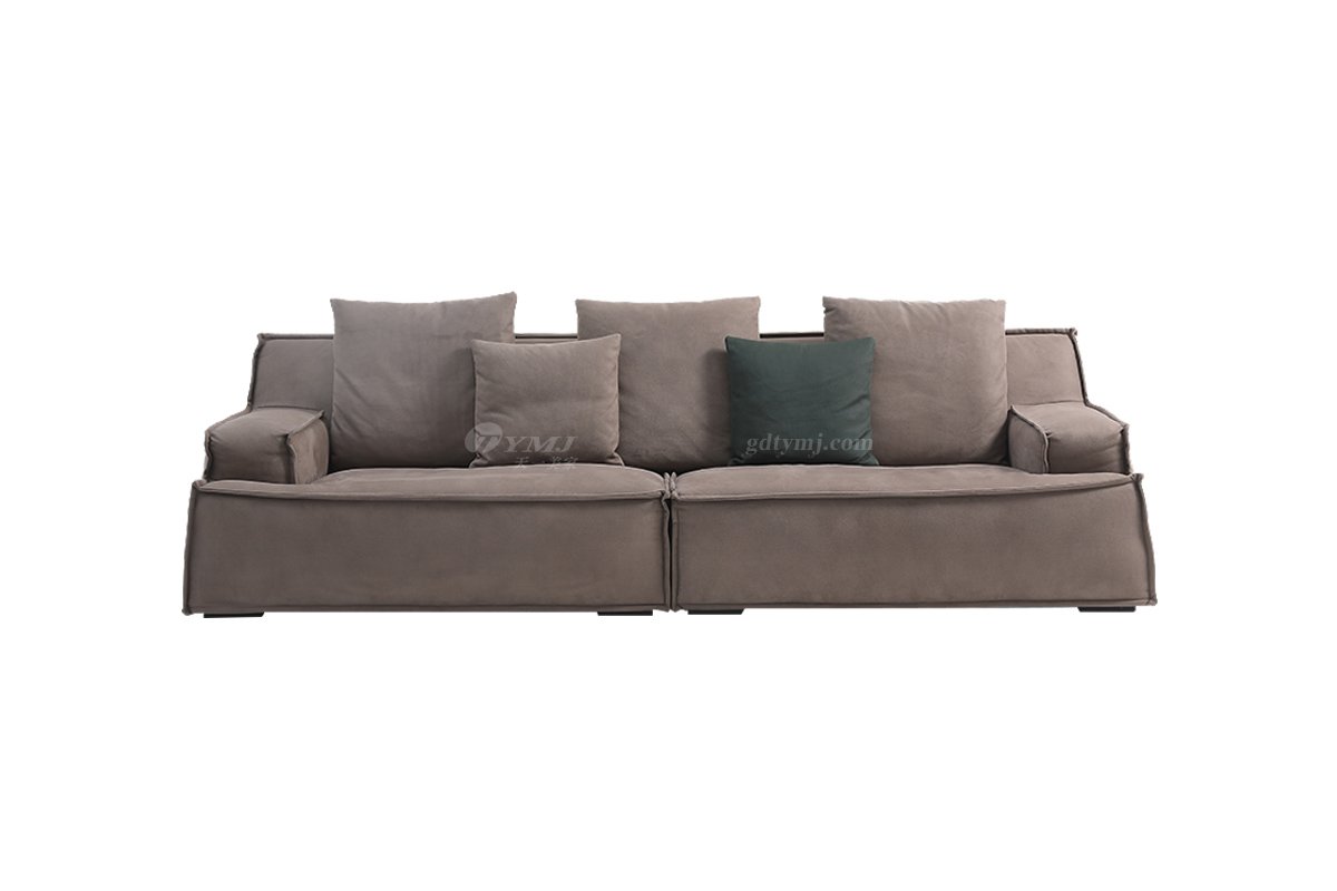 意式極簡風格家具高端別墅會所大宅時尚簡約實木布藝四位沙發