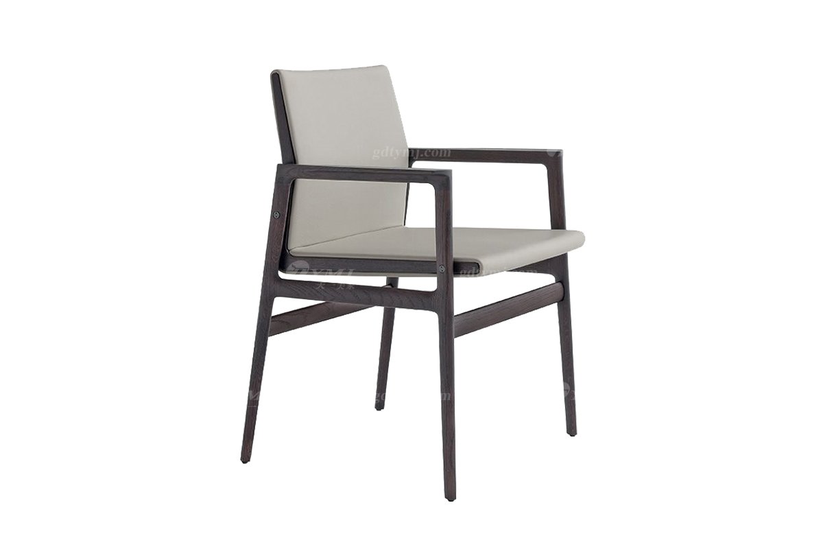 意式極簡風格家具高端別墅會所大宅時尚創(chuàng)意簡約實木+超纖餐椅BRF1808-3扶手餐椅