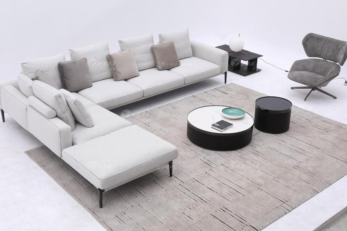 時(shí)尚高端現(xiàn)代極簡家具別墅大宅家用真布藝組合多位沙發(fā)F9556組合多位沙發(fā)