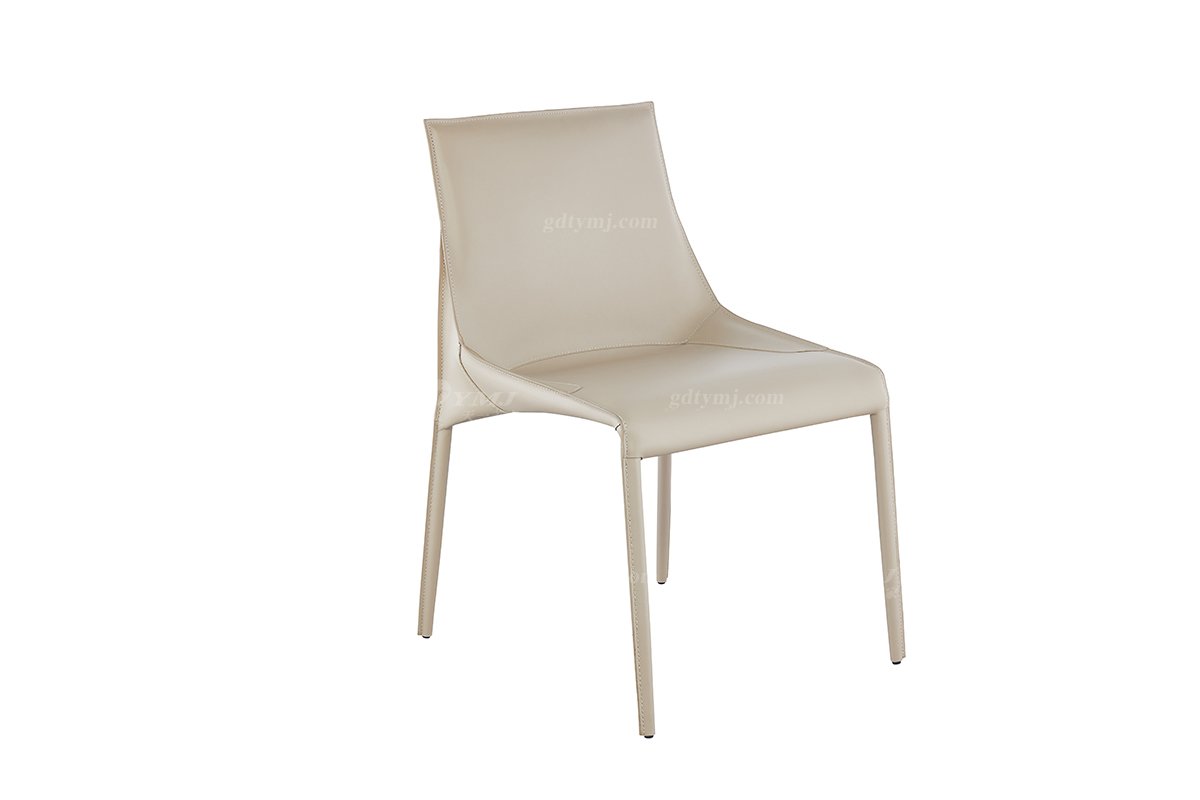 現代簡約家具高端別墅會所家用時尚碳素鋼+皮藝餐椅