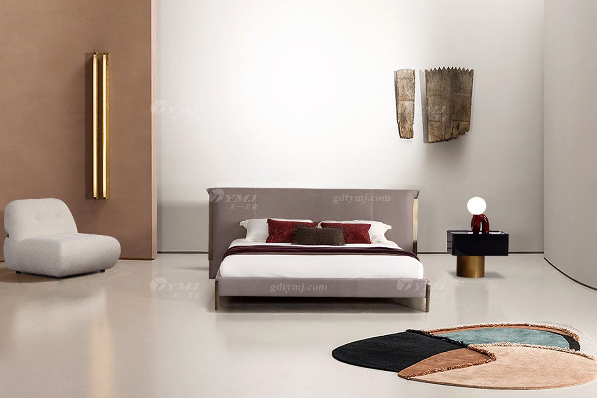  現(xiàn)代簡(jiǎn)約家具高端別墅會(huì)所家用時(shí)尚舒適皮布藝大床婚床雙人床A2311場(chǎng)景
