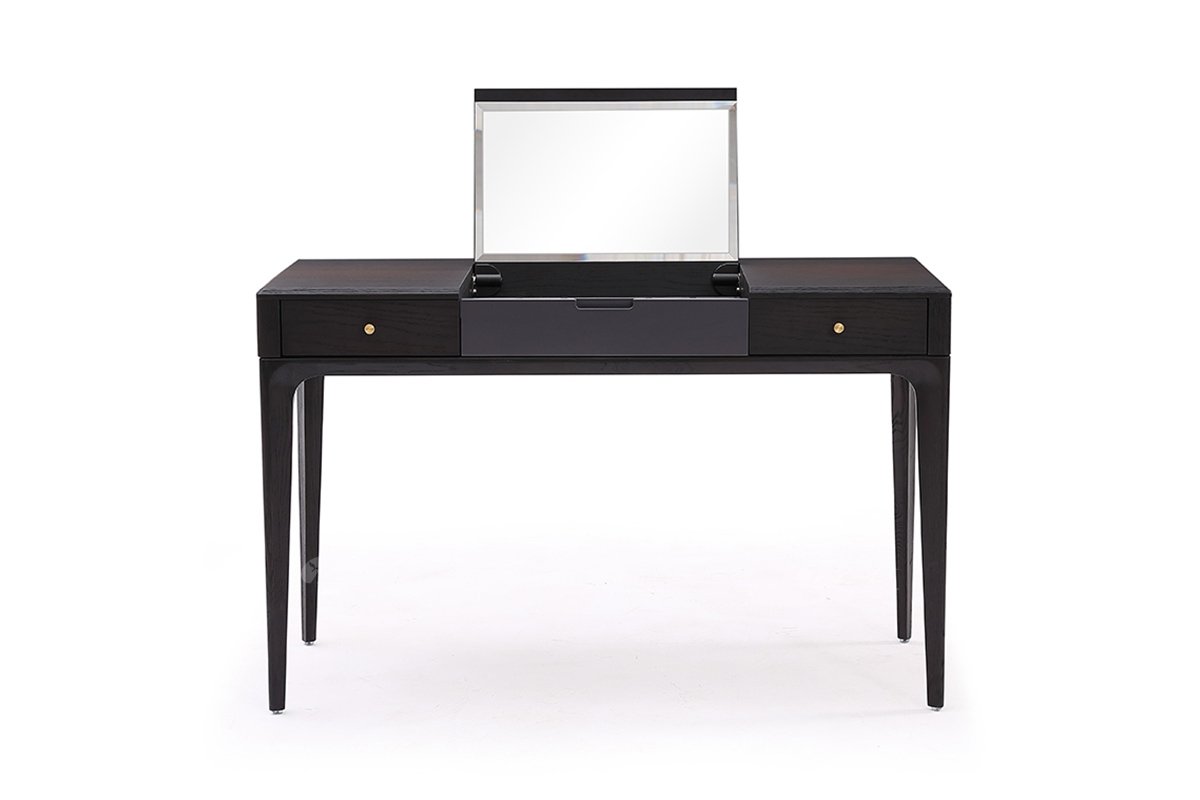  現代簡約家具高端別墅會所家用時尚高級灰啞光烤漆+煙熏色妝臺