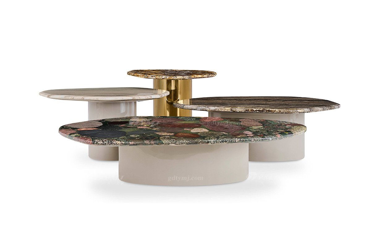 意式輕奢家具高端別墅會所家用時(shí)尚高級大理石組合茶幾FB119H4EA組合