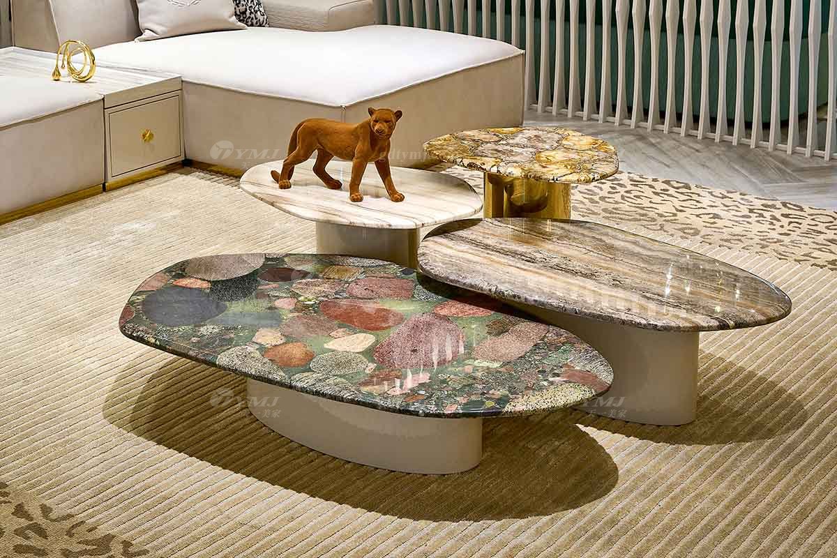 意式輕奢家具高端別墅會所家用時(shí)尚高級大理石組合茶幾FB119H4EA場景