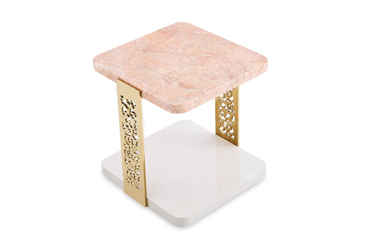 意式輕奢家具高端別墅會(huì)所家用時(shí)尚高級(jí)鈦金屬小方幾邊幾FB122H2L（1）