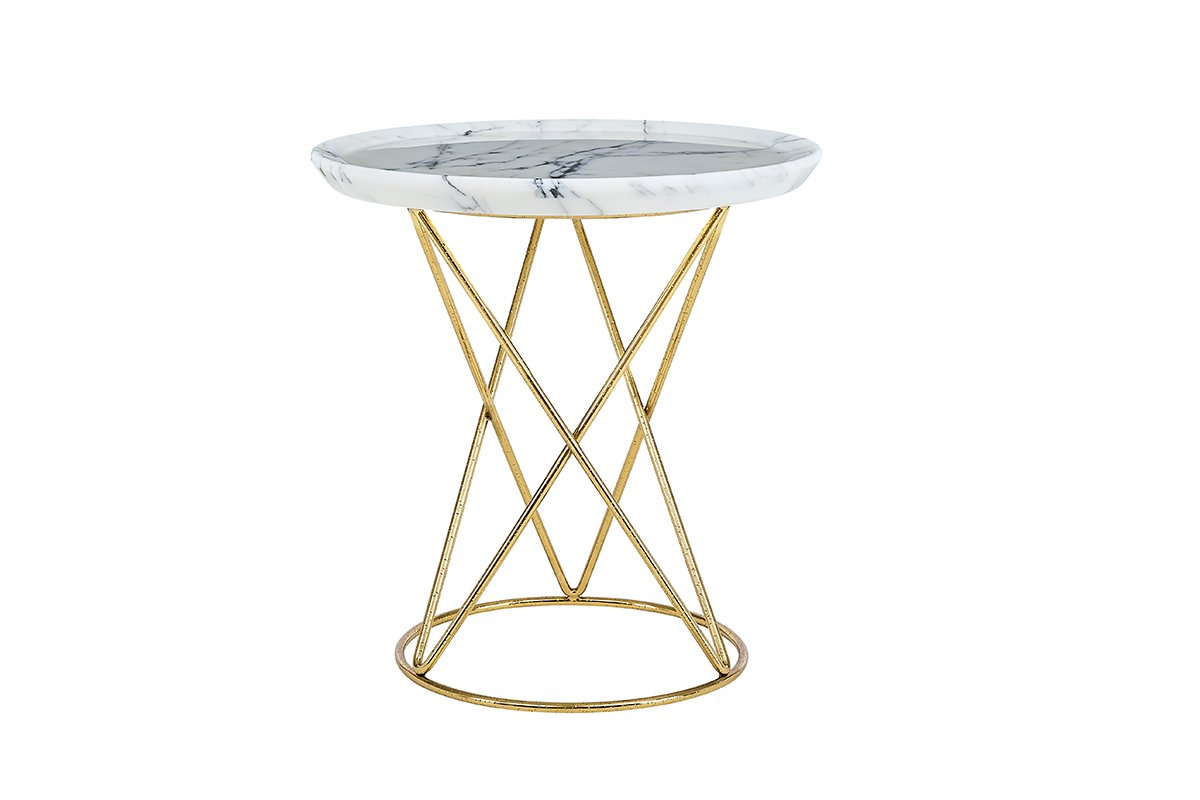 意式輕奢家具高端別墅會(huì)所大宅家用精致大花白天然大理石邊幾角幾