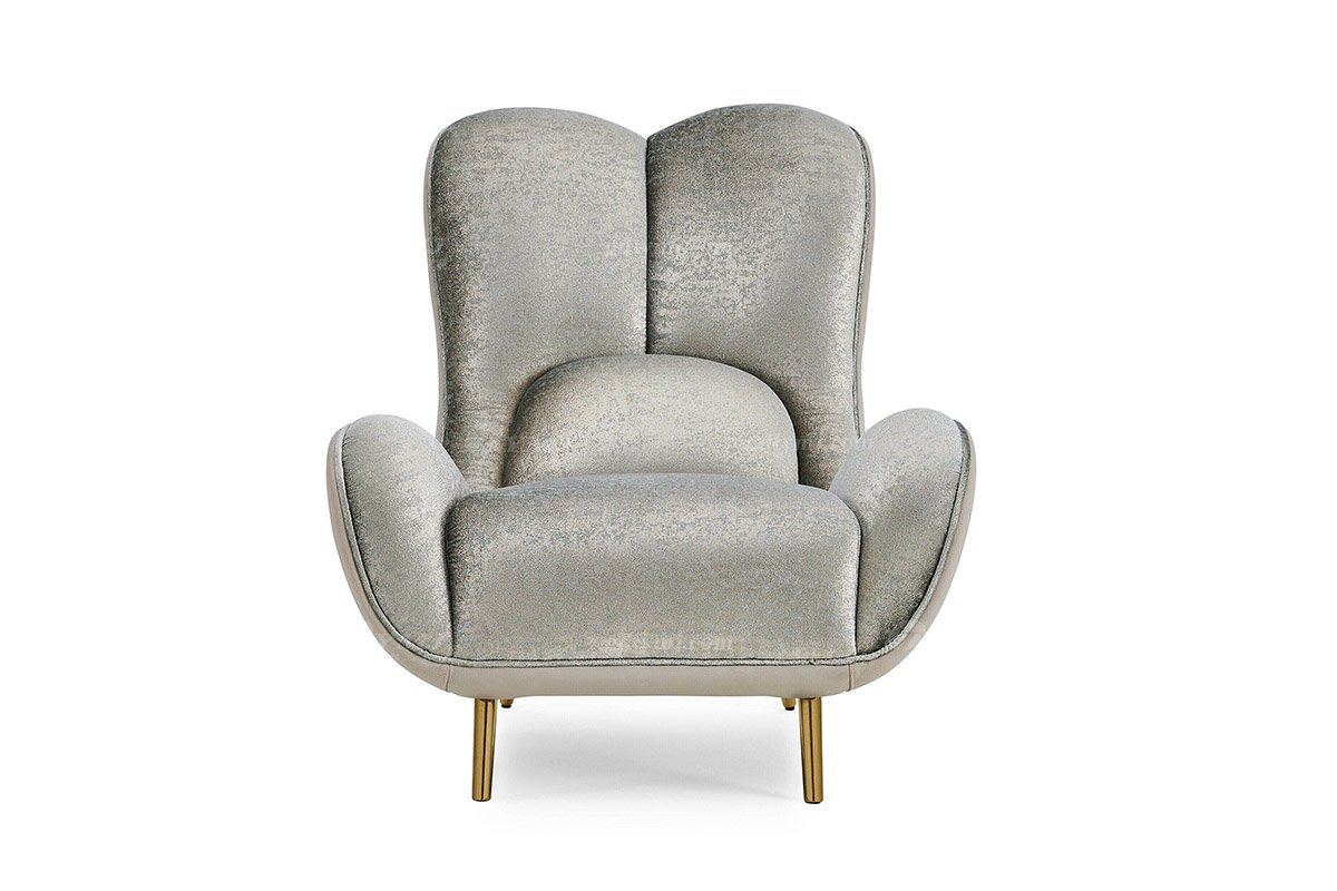 意式輕奢家具高端別墅會所大宅家用高級皮布結合休閑椅FB123SF14B