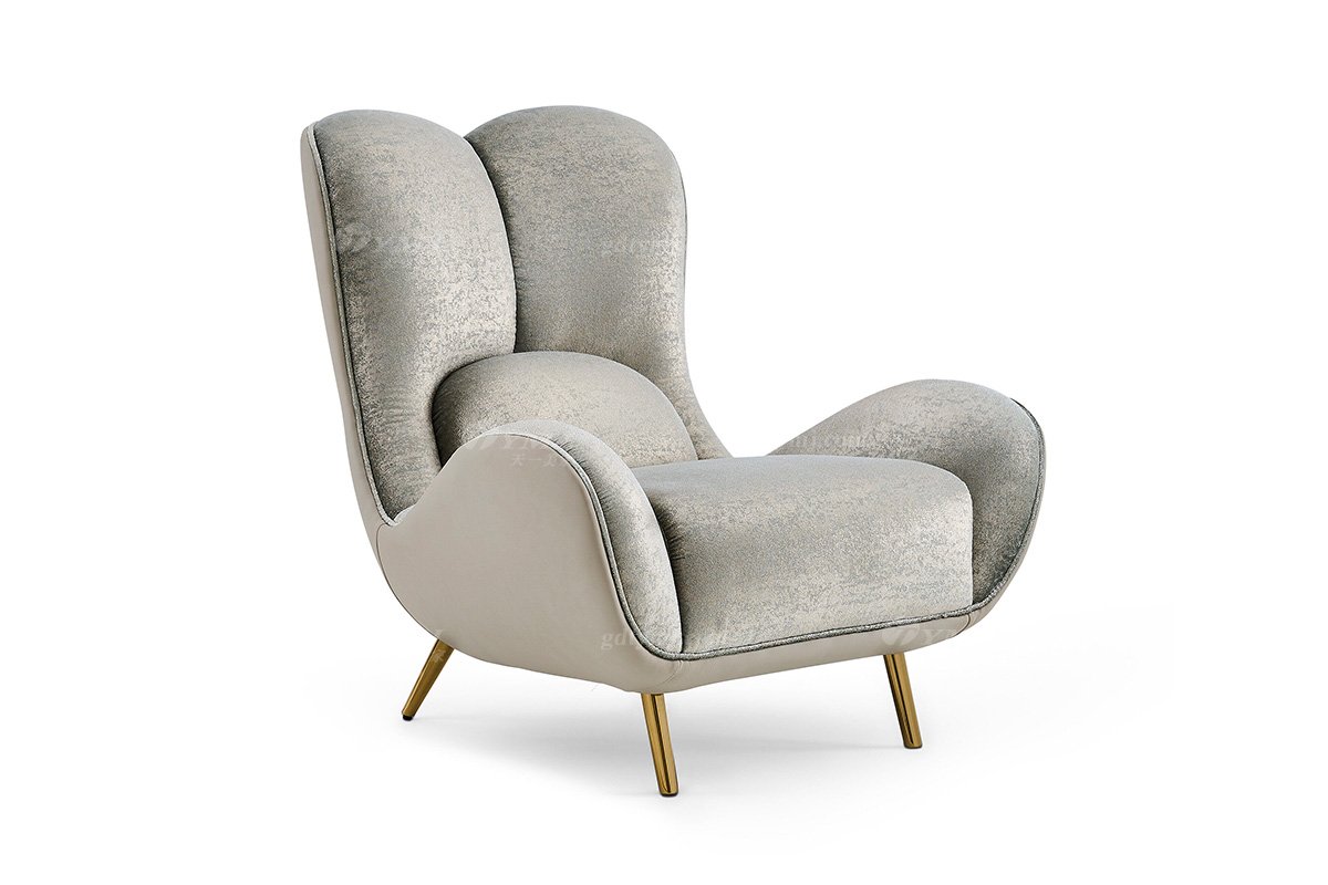 意式輕奢家具高端別墅會所大宅家用高級皮布結合休閑椅FB123SF14B1