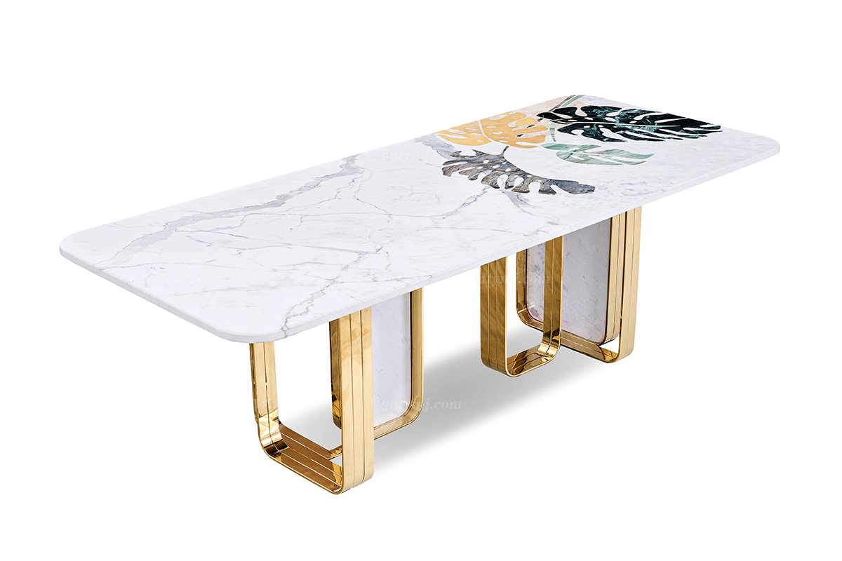 意式輕奢家具高端別墅會所大宅家用時尚奢華大理石長餐臺FB201D25CL（1）