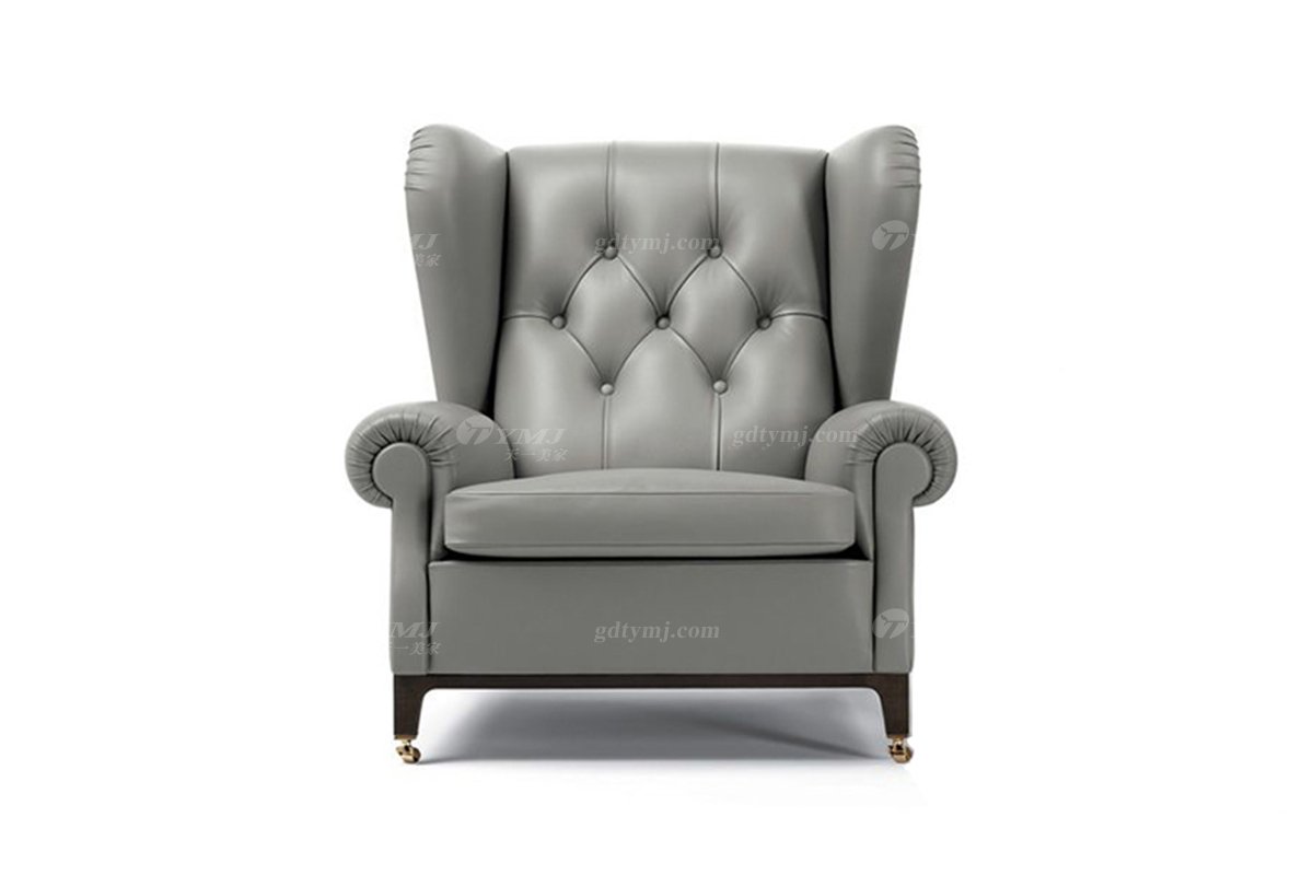 意式雅奢風格家具高端別墅會所家具真皮舒適休閑椅腳踏