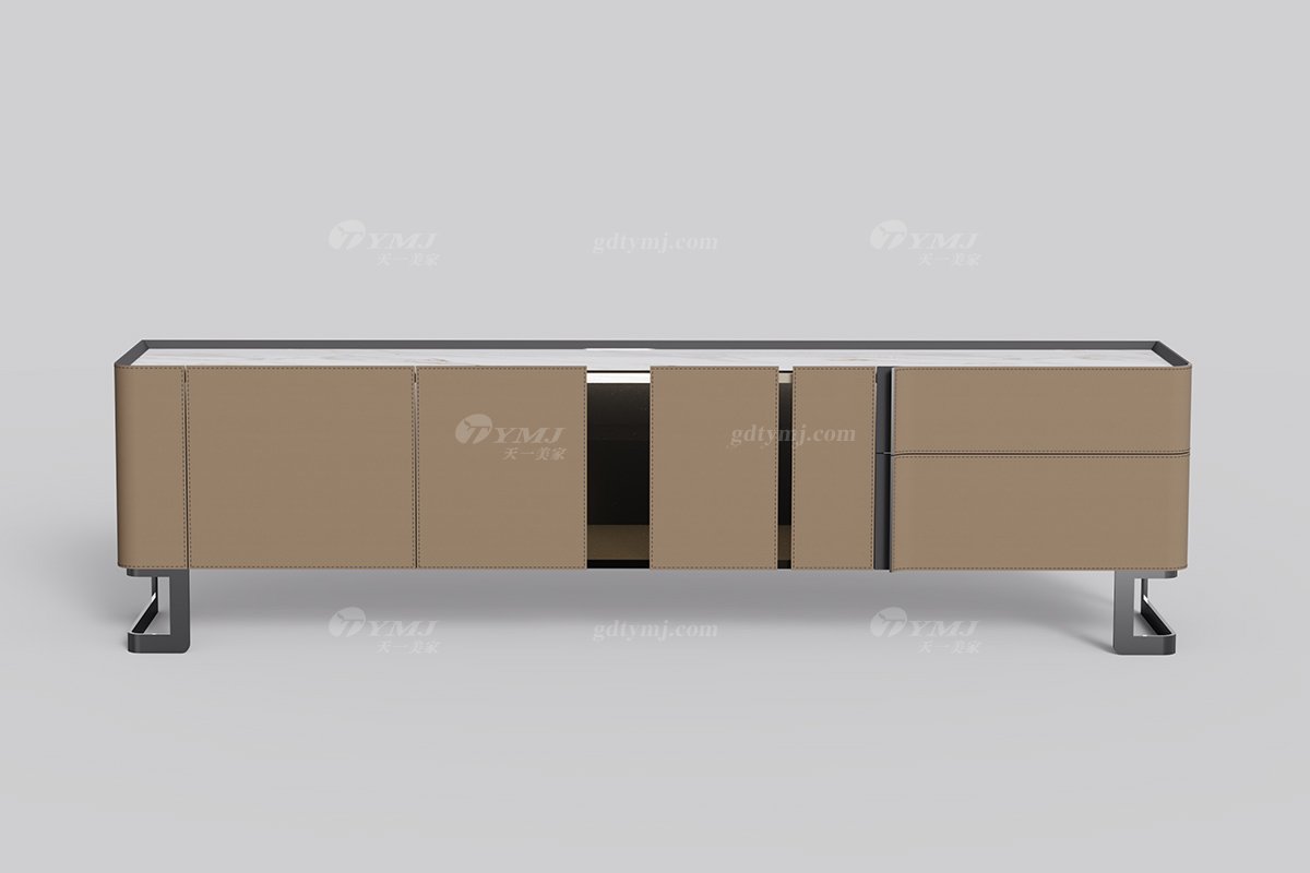 意式雅奢風(fēng)格家具高端別墅會所家具簡約實木+五金底電視柜LH2207電視柜