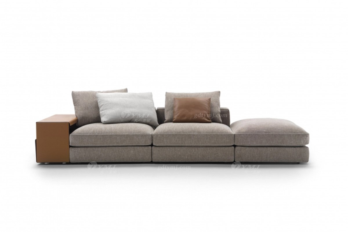 意式雅奢風格家具高端別墅會所家具簡約舒適家用布藝三位沙發(fā)