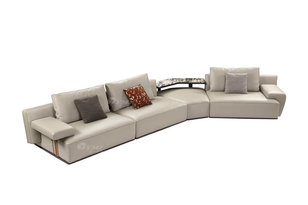 意式雅奢風格家具高端別墅會所家具時尚大氣豪宅超纖轉角沙發(fā)組合