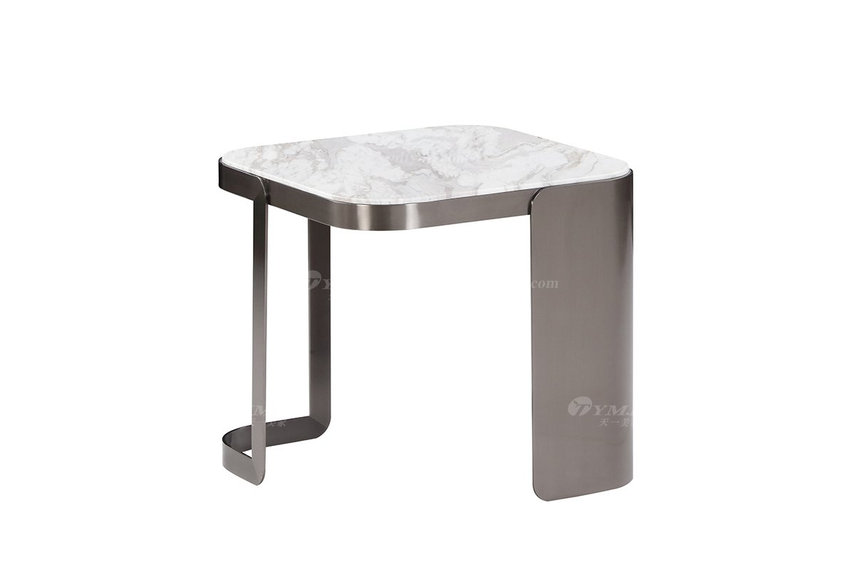  意式雅奢風格家具高端別墅會所家具簡約高級天然大理石方角幾