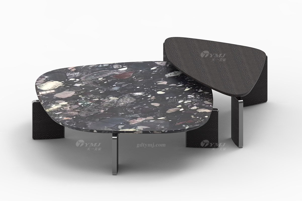  意式雅奢風格家具高端別墅會所家具簡約高級天然大理石異形茶幾LT2303茶幾1