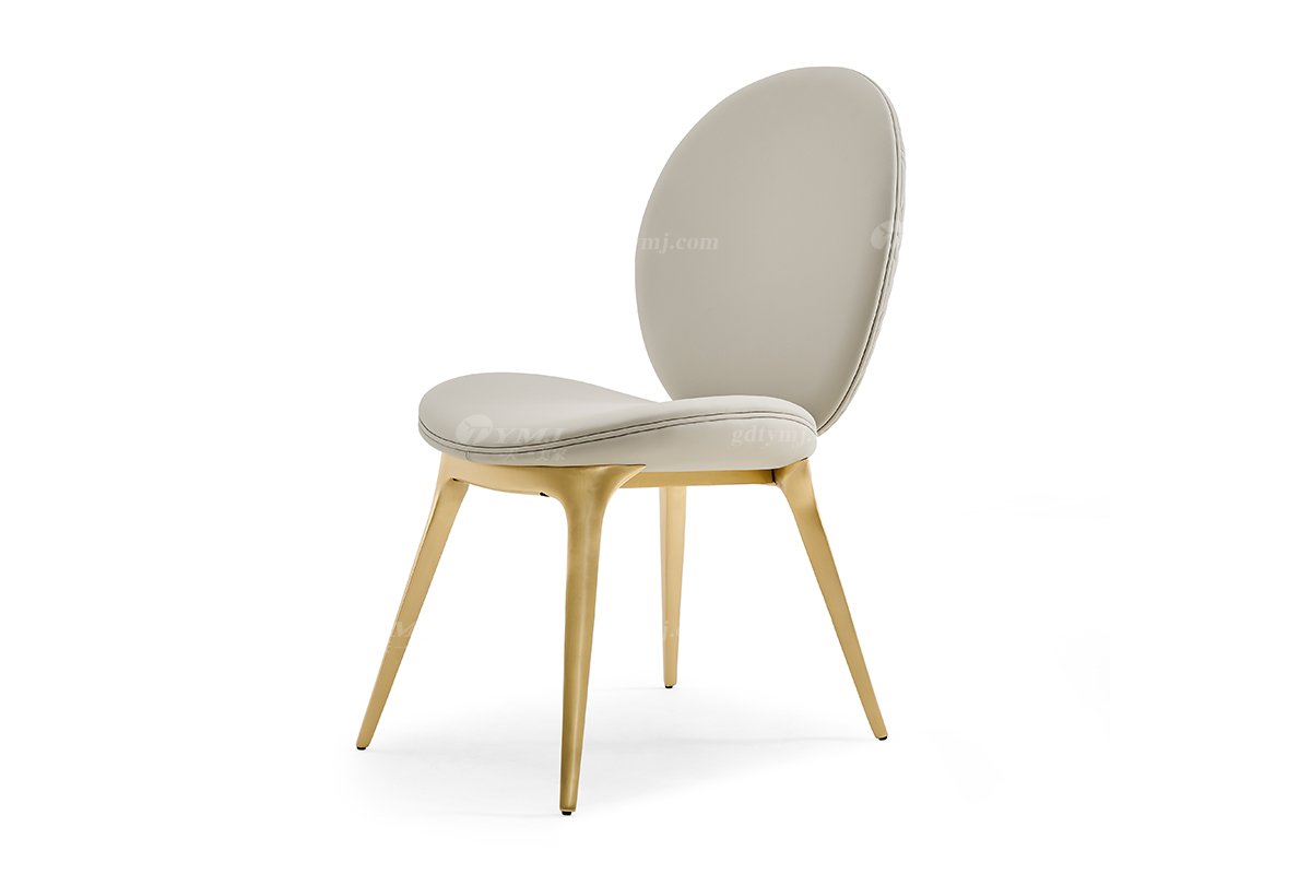 意式輕奢家具高端別墅會所大宅家用時尚奢華不銹鋼金屬餐椅餐椅1