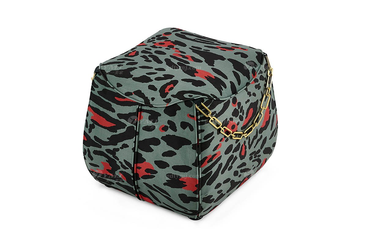 意式輕奢家具高端別墅會(huì)所豪宅家用時(shí)尚奢華彩色布藝腳踏105SF10B腳踏1