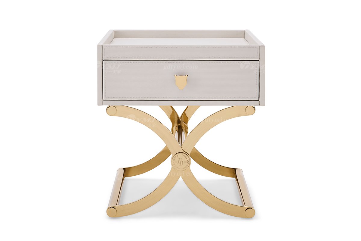 意式輕奢家具高端別墅會(huì)所豪宅家用時(shí)尚奢華鈦金床頭柜