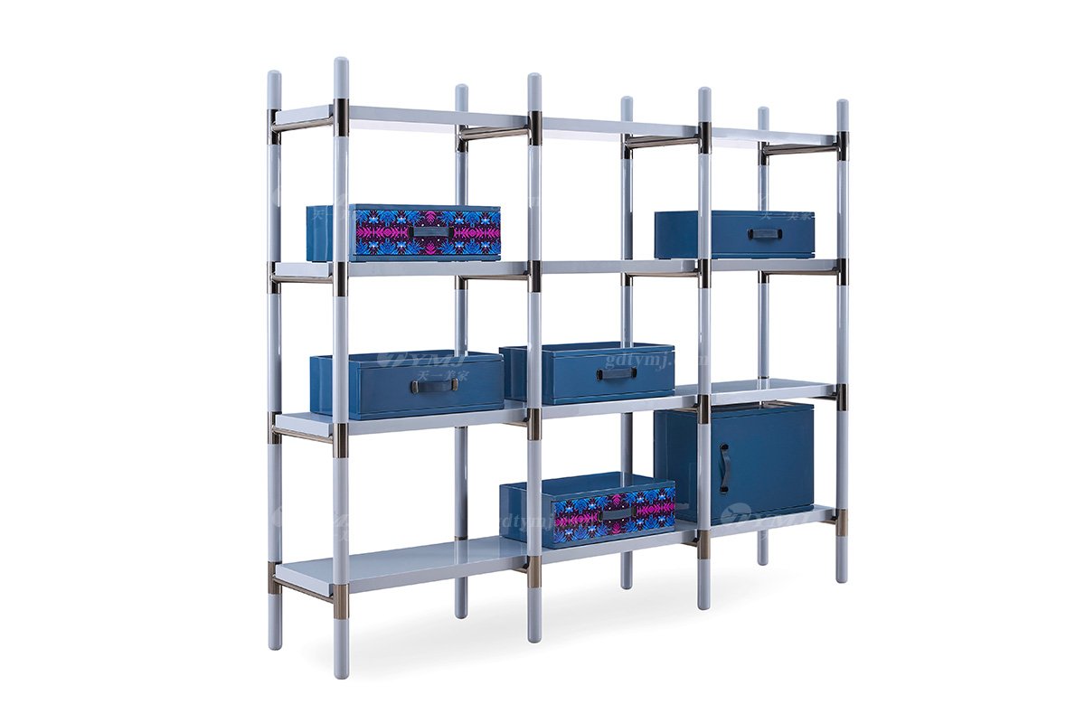 意式輕奢家具高端別墅會所豪宅家用時尚奢華不銹鋼金屬書柜書架302S27書柜1