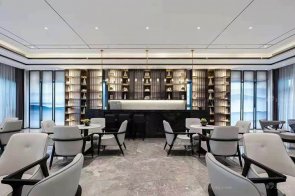 【天一美家】石家莊融創臻悅府售樓部現代簡約家具工程項目案例！