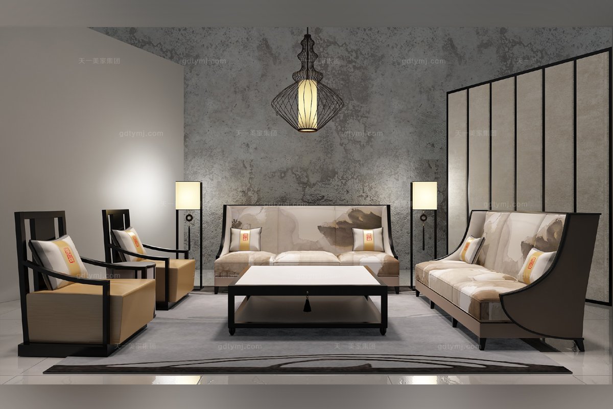 新中式實木沙發