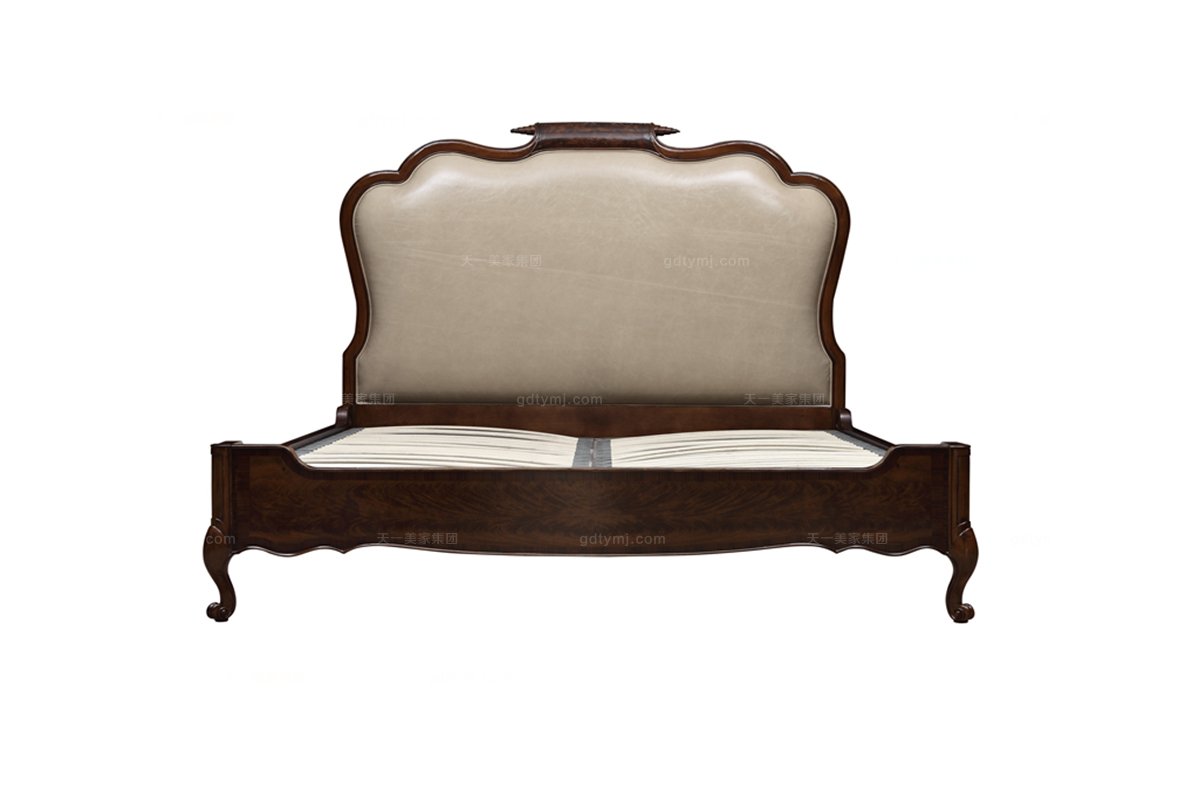 歐式鄉村實木雙人床