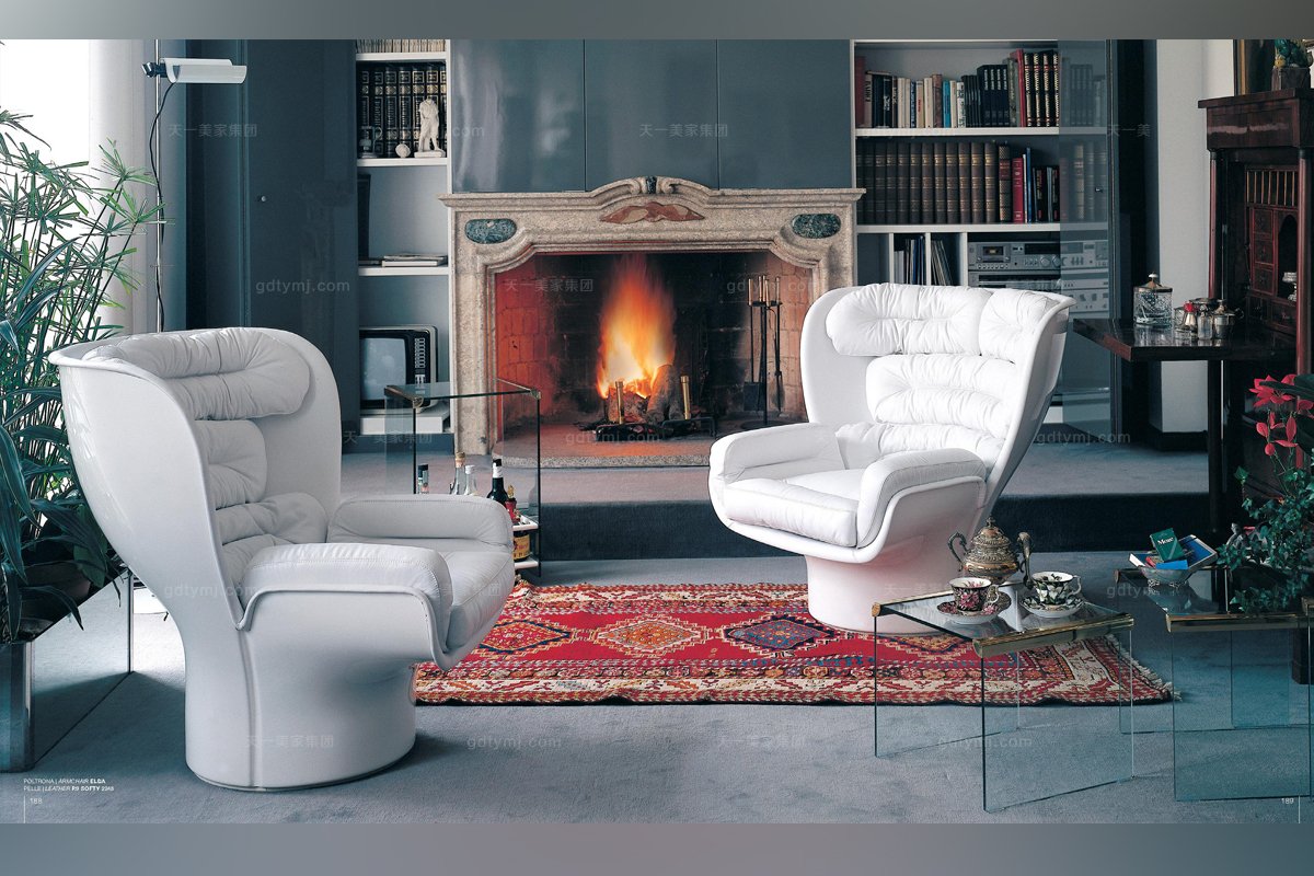 意大利頂級白色單人沙發