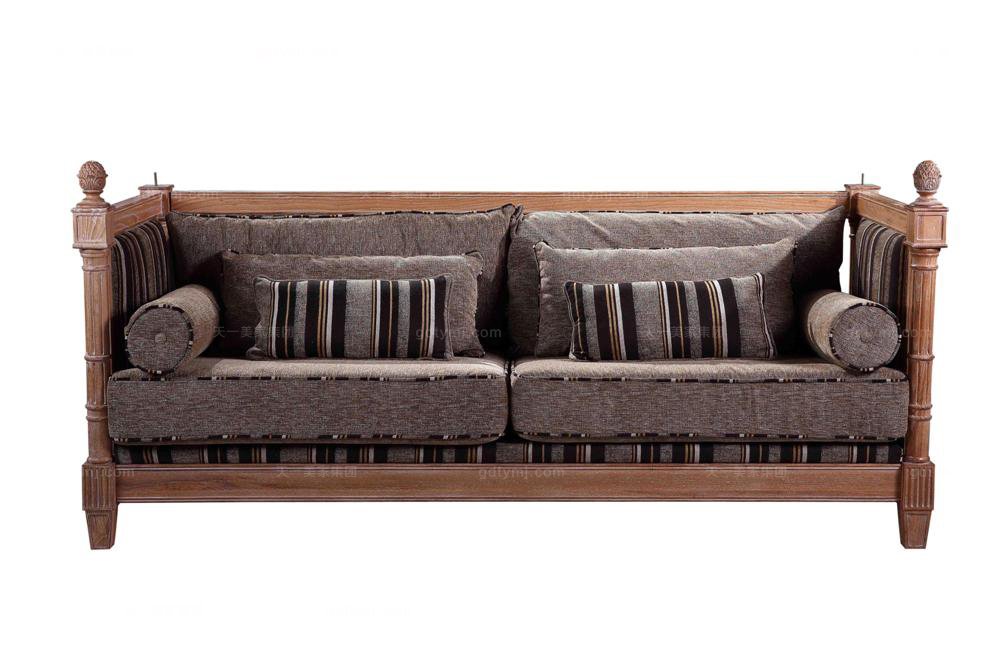 法式奢華布藝三人沙發